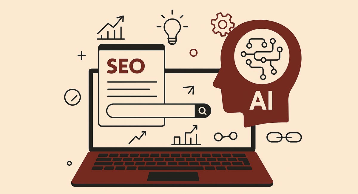 Digital marketing professional analysing AI-driven search statistics on screen